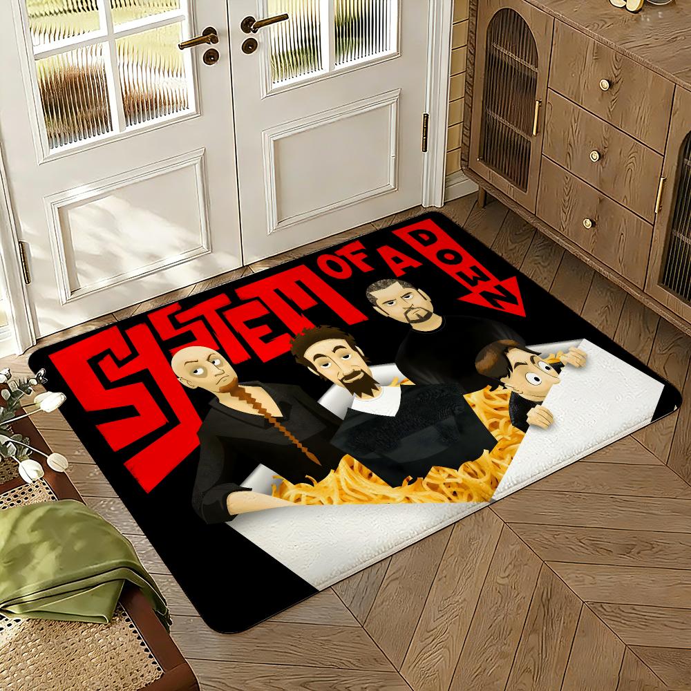 S-System Of A D-Down Band Floor Mat Soft Thickened Absorbent Non-Slip Bedroom Living Room Door Mat Home Decor Flannel Rugs