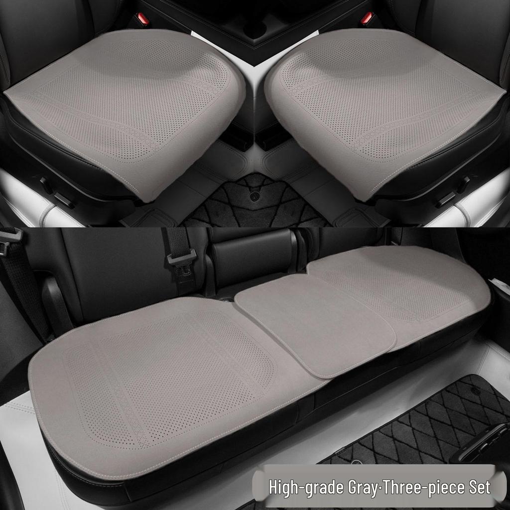 Breathable Suede Velvet Car Seat Cushion for Driver - Perforated, All-Season Cover