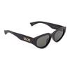 Gucci Logo Design Acetate Cat's Eye Sunglasses Women's Black