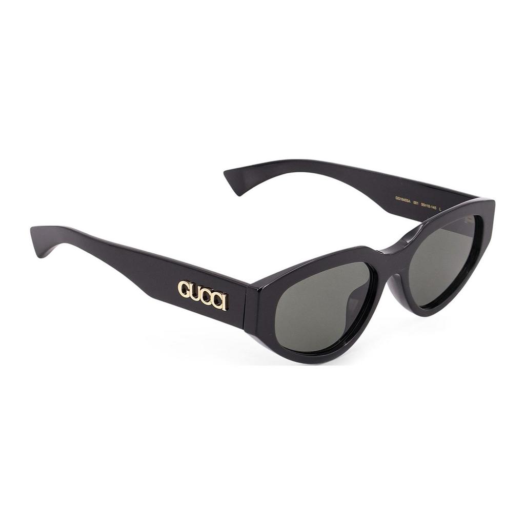 Gucci Logo Design Acetate Cat's Eye Sunglasses Women's Black