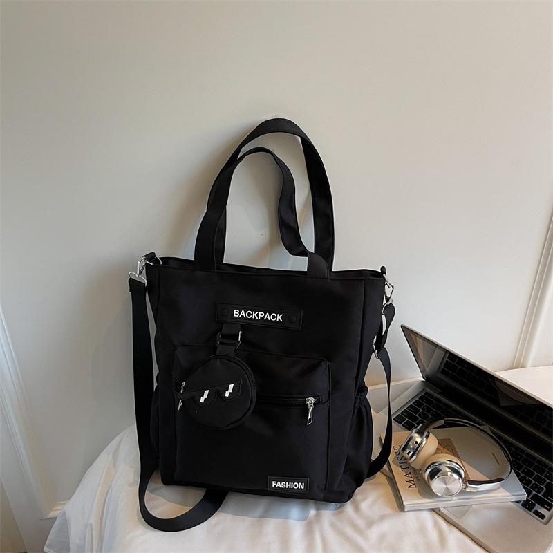 

Trendy Crossbody Shoulder Bags for Women Large Capacity Commutre Tote Bag College Style Texture Versatile and Simple Storage Bag чёрный
