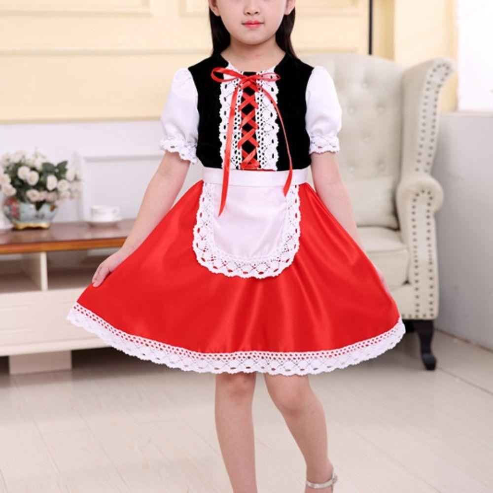 Dress with Cloak Halloween Christmas Costumes Party 4Pieces Cosplay Costumes  Girl