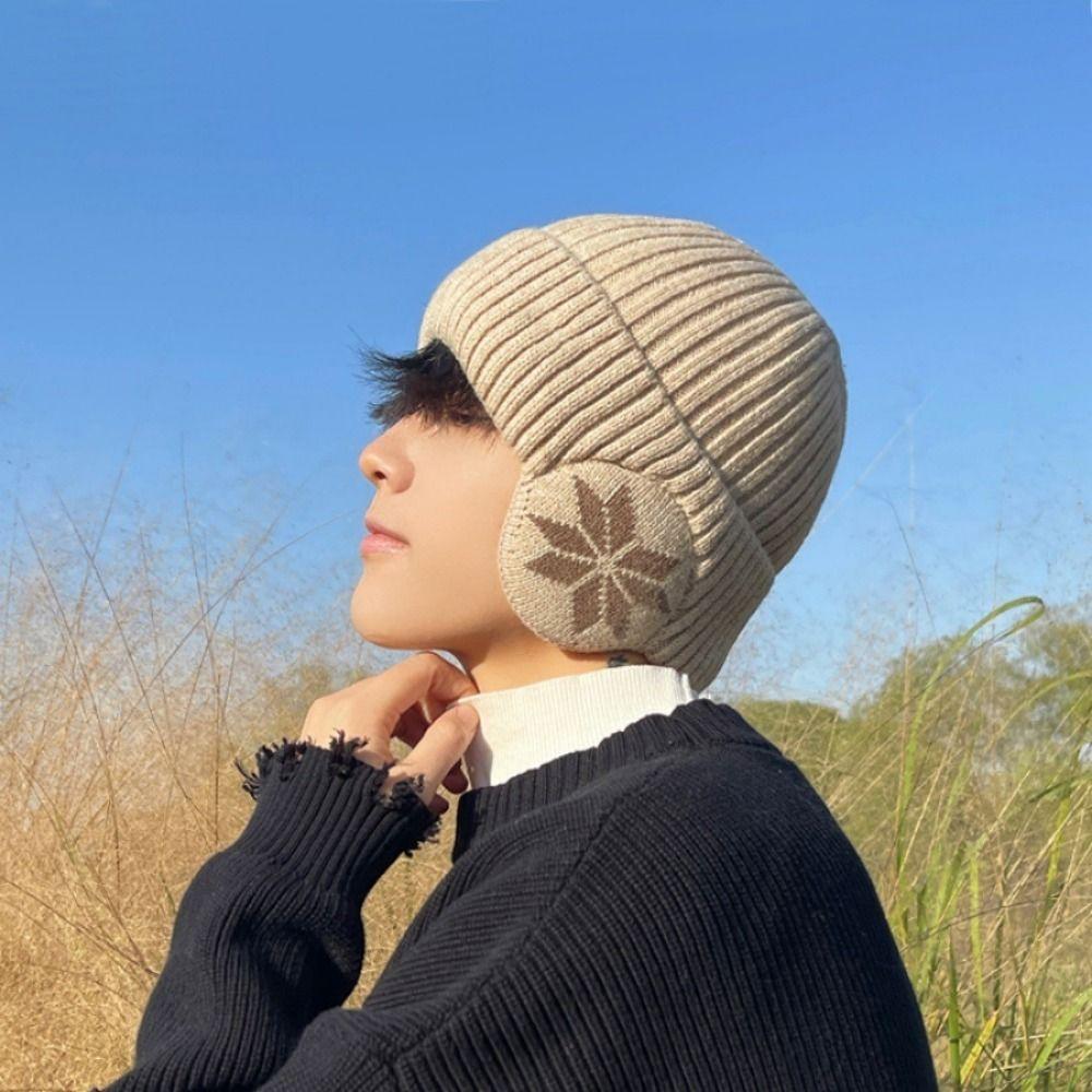 Thermal Winter Knitted Hat Windproof Ear Protection Hat Universal Fit Warm Knit Cap  Winter Cycling