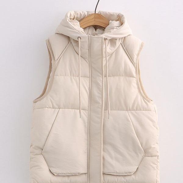 Fat MM Thick Down Cotton-padded Jacket Vest Women Fall/winter Joker Collar Vest.