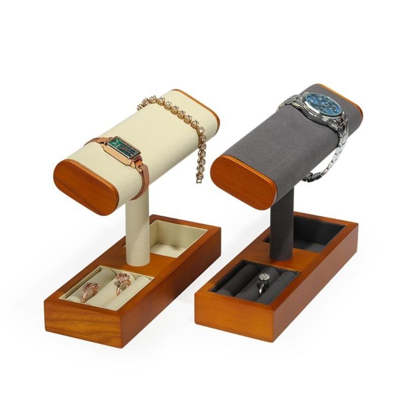 Elegant Wood T Bar Display Holder Versatile Solid Wood T Bar Jewelry Display Holder for Trade Shows and Retail