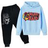 Kids Trendy Printed Pullover Hoodie and Sweatpants Set - Loose Fit Long Sleeve Casual 2 Piece Outfit