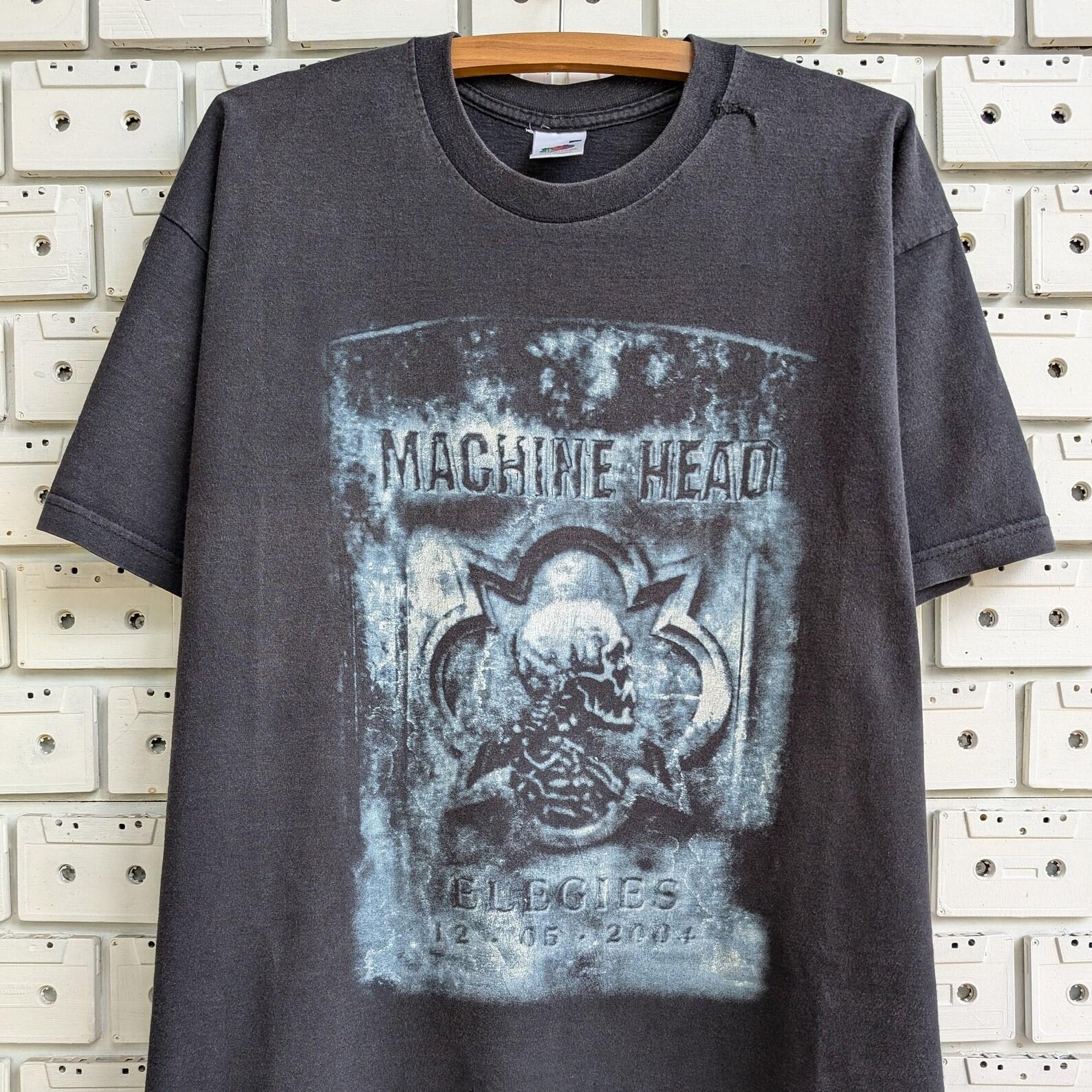 Vintage 00s Machine Head T shirt Elegies Album Promo Groove Trash Nu Heavy Metal Band Merch Tee Size L S