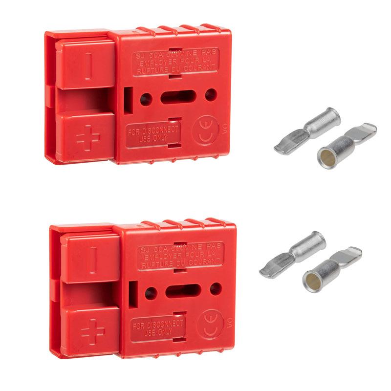 

Red Forklift Charging Plug 50A 600V with Dust Cover and Terminals