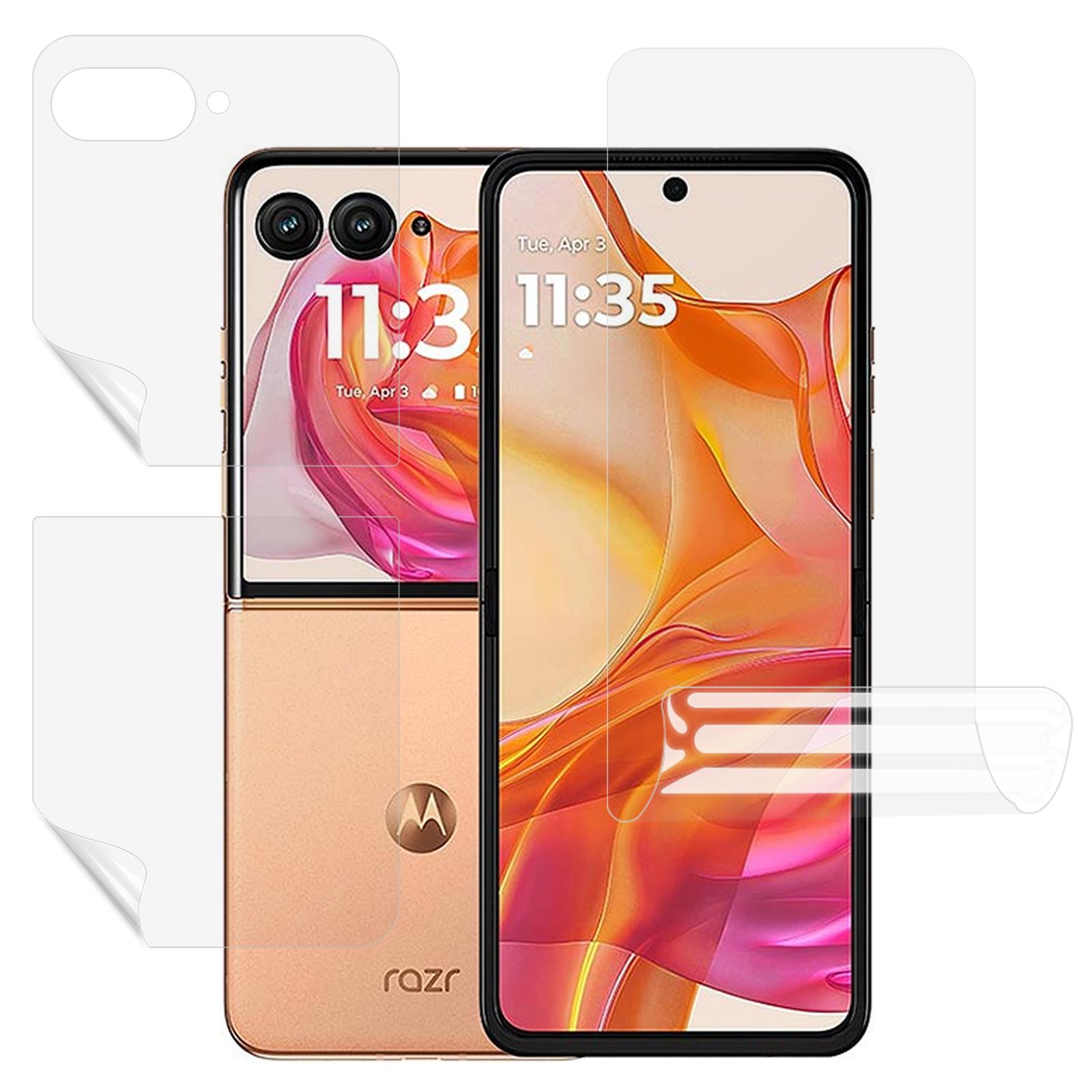 

Для Motorola Razr 50 Ultra 5G Набір захисних плівок на екран, Повне покриття передньої + задньої панелі, Гідрогелева плівка TPU+PET A