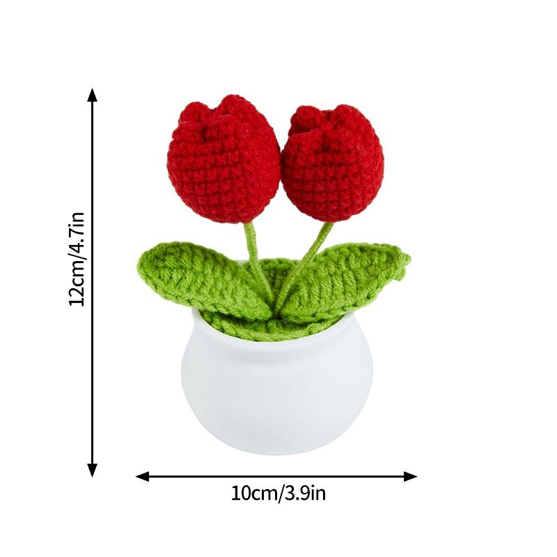 Pig Crochet Flower Decorative Flower Potted Kawaii Knitted Pot Flower Wedding Party Room Decor Potted Kawaii Knitted Pot Pig