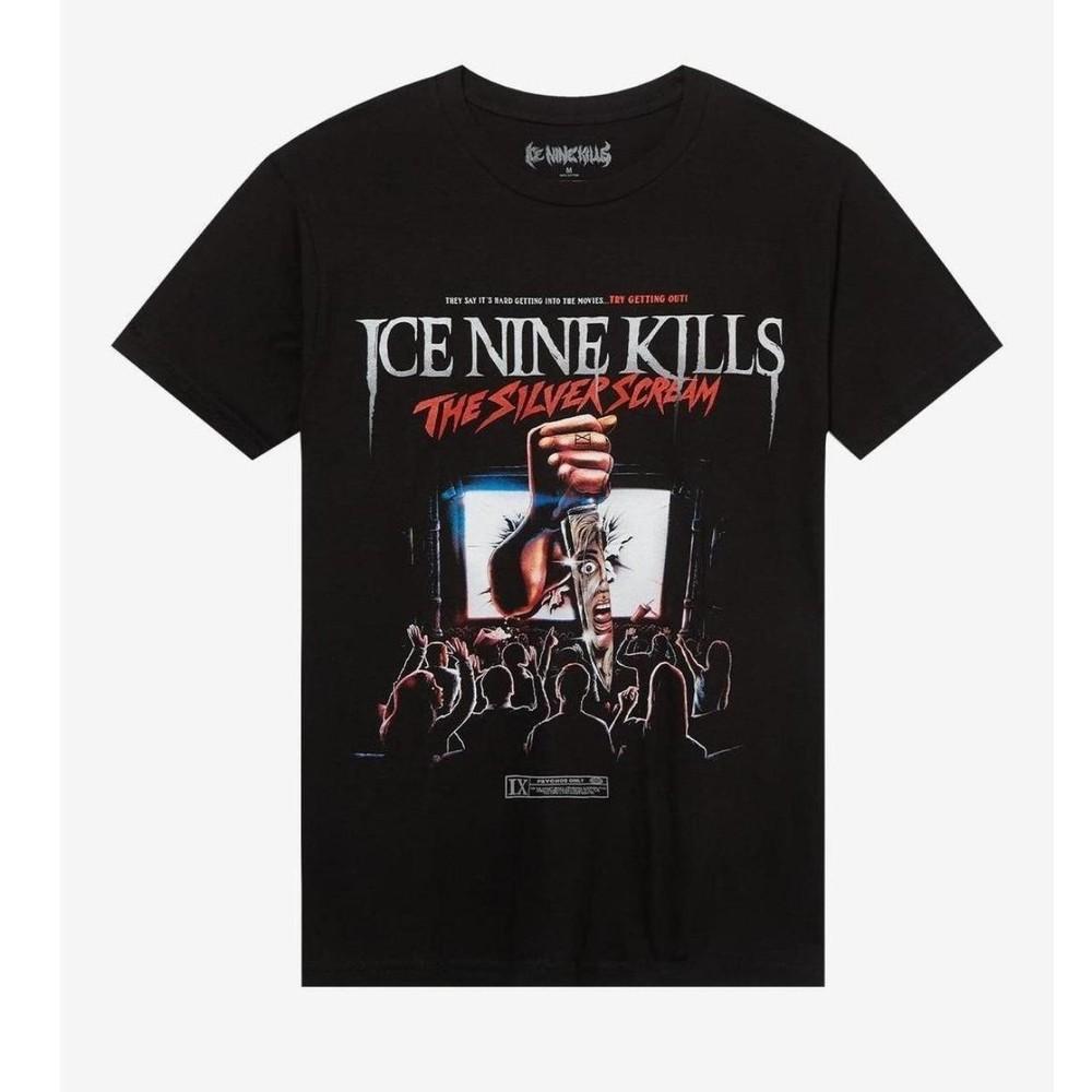 

Ice Nine Kills Silver Scream Theater T-Shirt Horror Band Graphic Tee Mens S5XL Unisex T-Shirt S