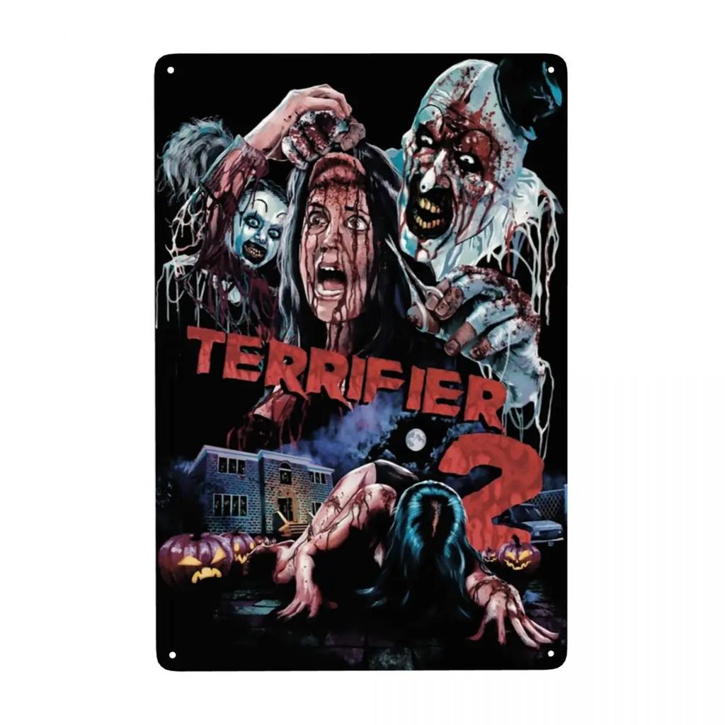 Retro Terrifiers Halloween Horrorfilm Metallschilder Benutzerdefinierte Blechschilder Tor Garten Bars Heimdekor 30x20cm