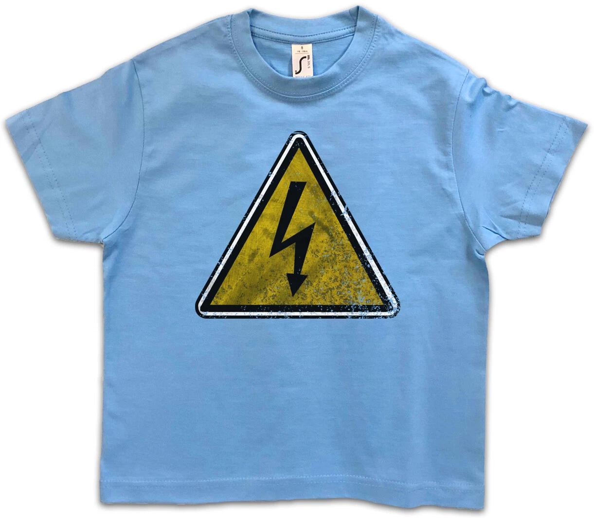 CAUTION HIGH LOGO Kids Boys kids boys T-Shirt Warning Electricity Attention Voltage 130