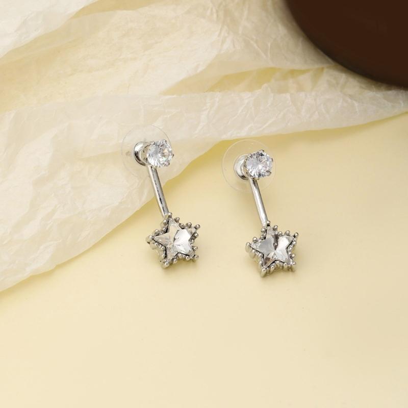 Shimmering Star Design Earrings Lightweight Zinc Metal Allergy Safe Everyday Wear