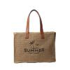Fashion Retro Style Personalized Coconut Embroidery Handwoven Women's Tote Bag Beach Vacation Women's Shoulder Handbag