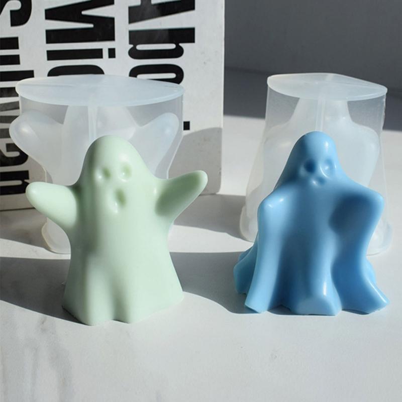 Halloween Soap Molds Candle Moulds Ghost Shaped Silicone Crafts Mould Silicone Material Gift for DIY Hand-Making Lover