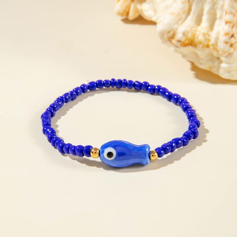 

Bohemian Style Beaded Bracelet Colorful Beads Stretchy Strand Chain Bangle Girls Summer Beach Vacation Jewelry