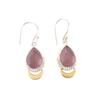 Purple Cat's Eye Gemstone 925 Sterling Silver Jewelry Handcrafted Earrings 1.5" EE-162-36