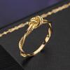 S925 Gold-Plated Knotted Ring: European & American Style Women's Fashion Accessory
