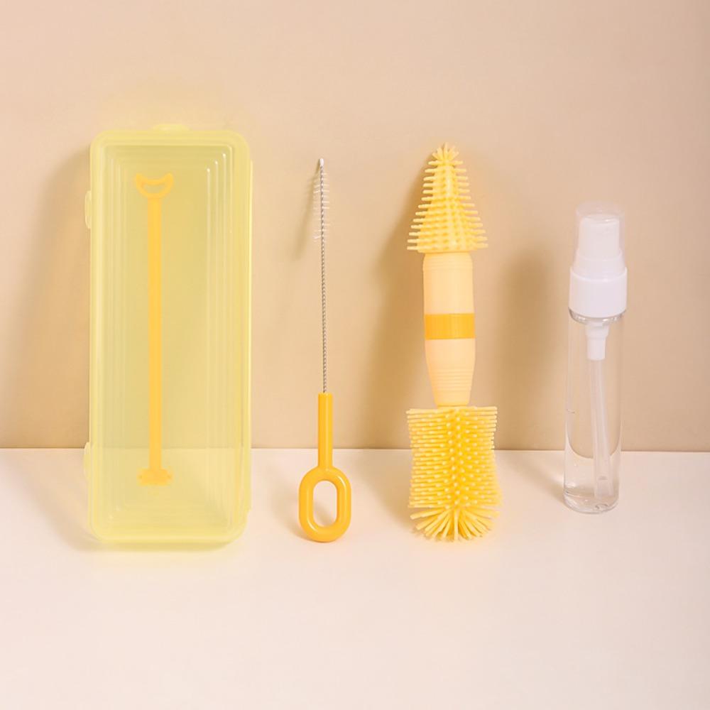 ABS Bottle Cleaning Brush Set TPR Bottle Brush Pacifier Straw Scrubber Nylon Travelbottle Glass Cup Washing Tool Bowl