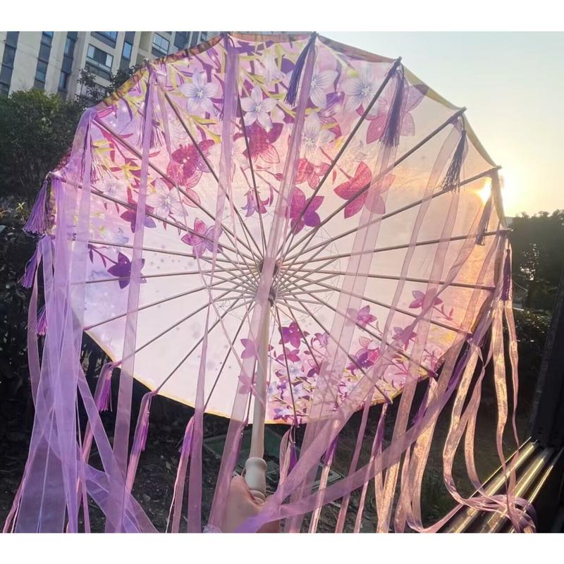 Hanfu Quaste Lila Lavendel Anime Regenschirm Winddicht Für Strand Tanz Cosplay Ölpapier Regenschirm Sonnenschirm El Principito
