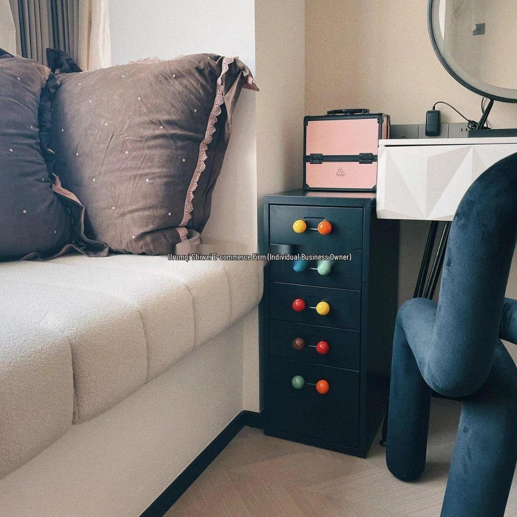 Haiermer Dopamine Metal Multi-Layer Storage Cabinet for Bedside or Under-Table Use