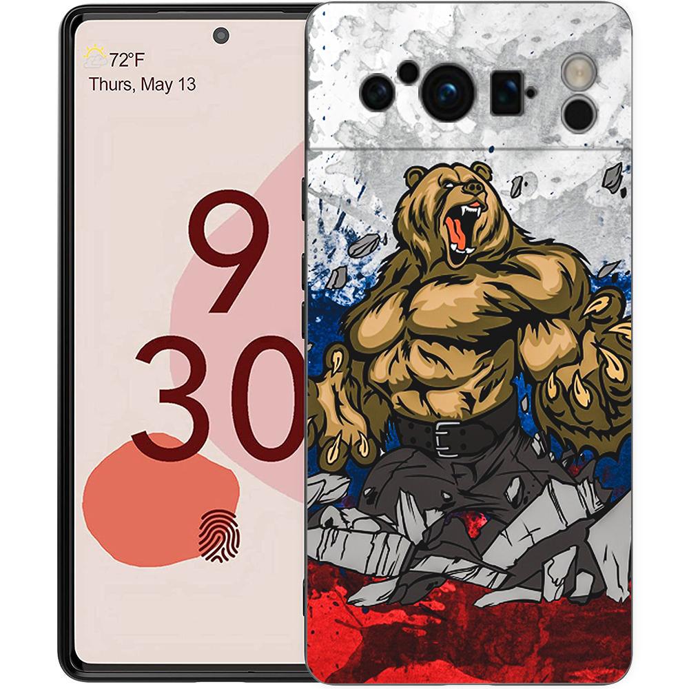 

Russian Flag Phone Case For Google Pixel 10 9 8 7 Pro 9A 8A 7A 6A 6 Pro XL Soft TPU Bumper Black Cover Pixel 8 Pro