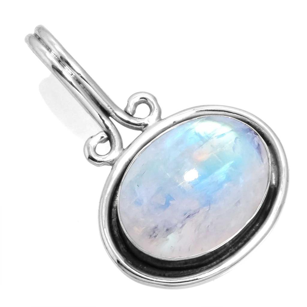 925 Sterlingsilber Anhänger Damen Edelstein Handgefertigter Schmuck Ostergeschenk Malachit Mondstein Rosenquarz Roter Stein Rauchtopas Tigerauge Mode