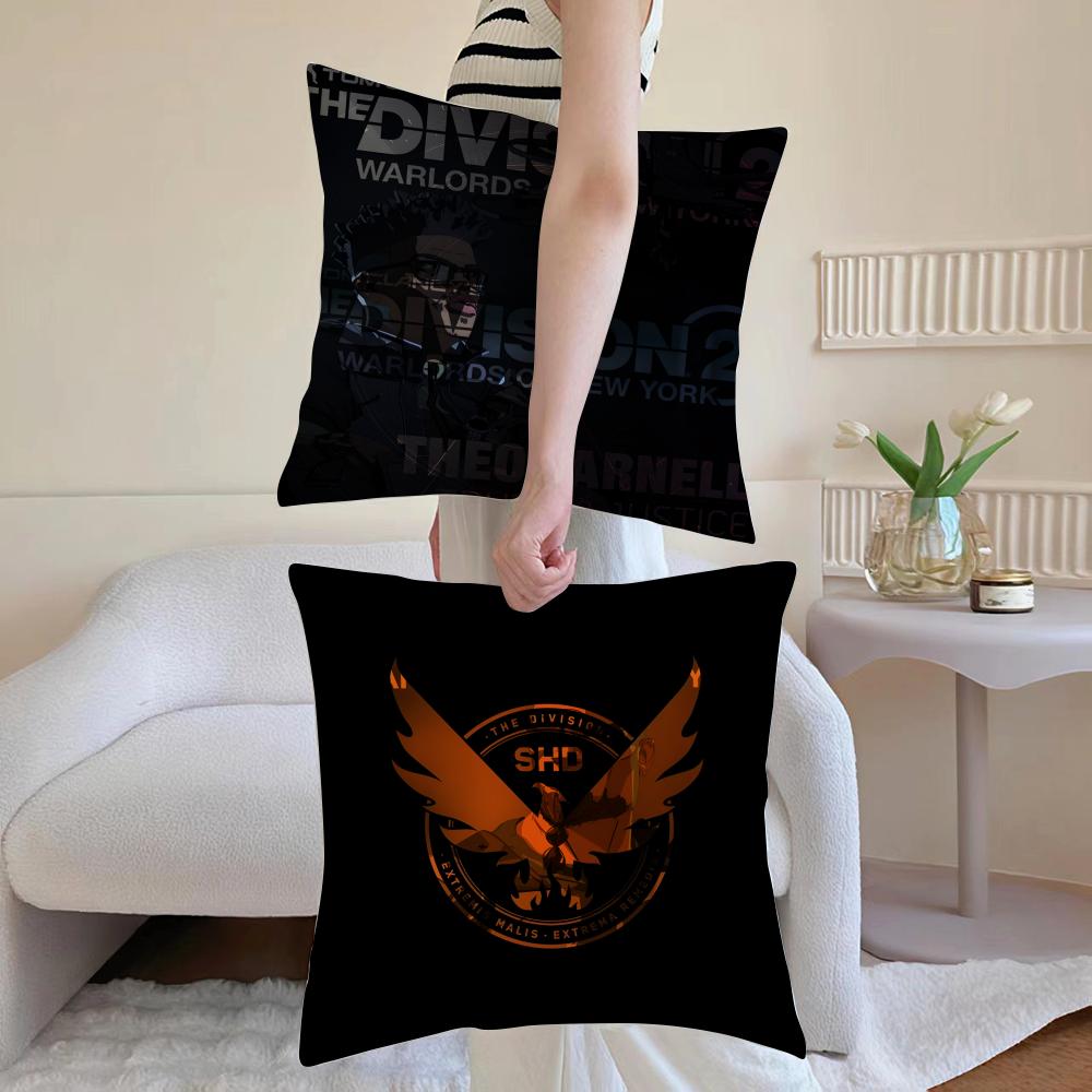 Tom Clancy's the Division 2 Pillow Case Anti-dustmite Pillowcase Invisible Zipper Silky Short Plush Sofa Cushion Cover