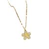 Light Luxury Flower Smiley Face Micro-Inlaid Real Gold Necklace Female Transfer Bead Collarbone Chain With Jewelry