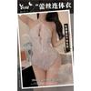 Sexy Underwear Women's Open Perspective Seduction Uniform Lace Backless Pearl Onesie Sexy Uniform Set F430