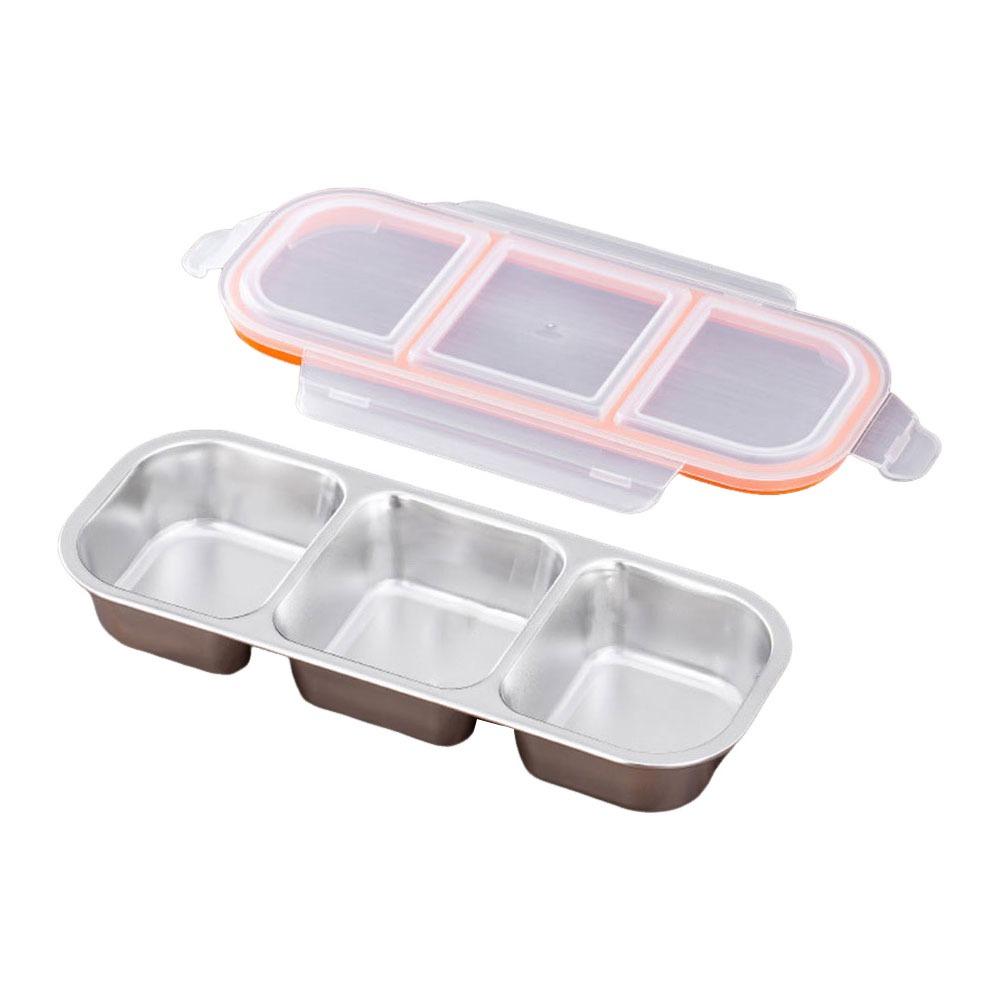 Durable 304 Stainless Steel Lunch Box Leak-proof Seal with Lid Fresh-keeping Box Compartment Bento Box