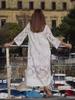 Lace Milk Silk Loose Medium Long Solid Color Dress