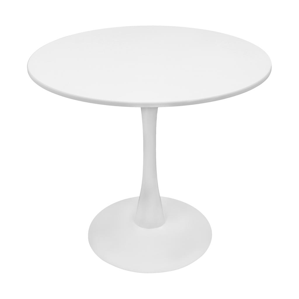 Round Dining Table White with Pedestal Base for 1-4 People,Pedestal Dining Table with Round Top for Kitchen Living Room White