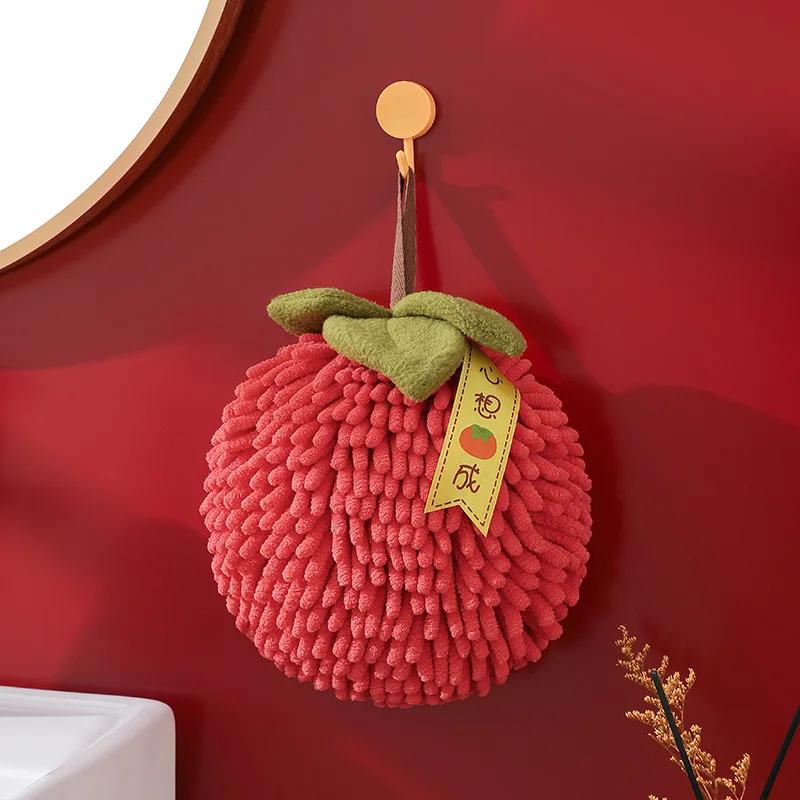 

Cute Red Hand Ball Towel with Hanging Loop – Quick Dry Soft Absorbent Kitchen Bathroom Home Use