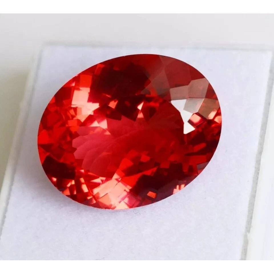 Certified Natural Padparadscha Sapphire Oval Cut 65 Ct+ Flawless Loose Gemstone