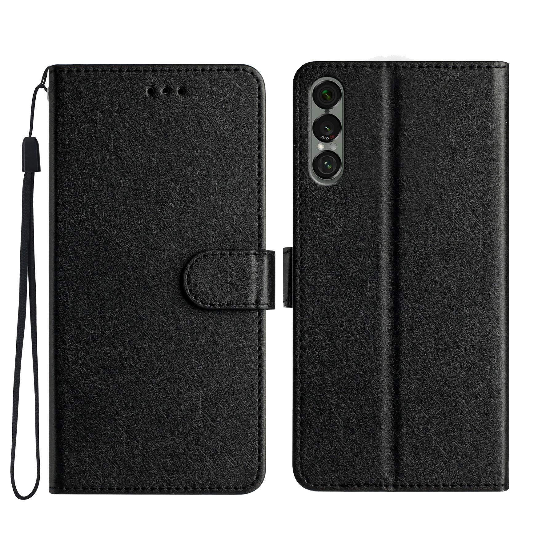 

For Sony Xperia 1 VII Wallet Case Leather Folio Phone Cover Magnetic Clasp Black