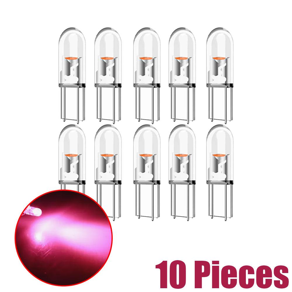 10pcs Car Trument Panel Warning Decoration Lamps Dashboard T5 LED W3W W1.2W 74 286 Wedge Indicator Lights Auto Accessories