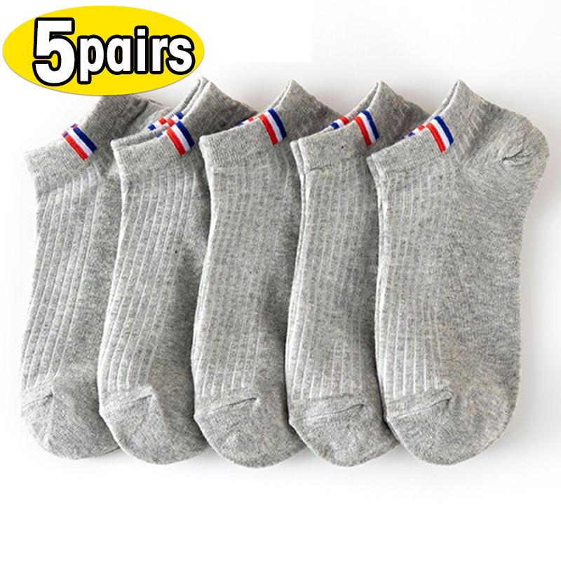 5/1Pairs Men Sports Boat Socks Spring Summer Cotton Sock Breathable Deodorant Short Sock Business Casual Ankle Sock Male Sox