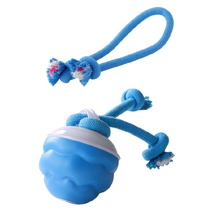 USB Rechargeable Dog Toy Teething Rope Ball Toy Interaction Motion Activated Rolling Ball for Various Breeds Engaging