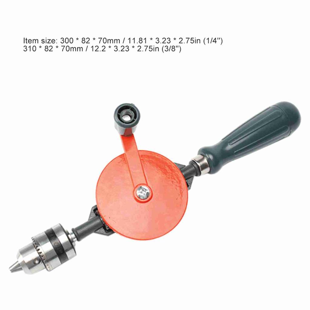 Hand Crank Drill All Steel Casting Drilling Drill Portable Mini Manual Drill with Double Pinions Hand Drill Tool for