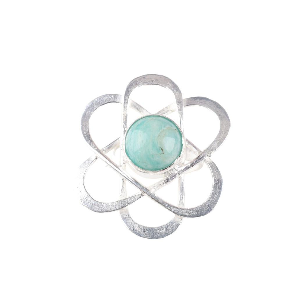 Natural Amazonite Gemstone 925 Sterling Silver Jewelry Handmade Ring For Mother RR-21-24