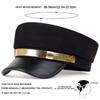 Unisex Leather Eaves Military Hats Flat Top Baseball Caps for Women Outdoor Sports Cadet Sunscreen Hat Cap