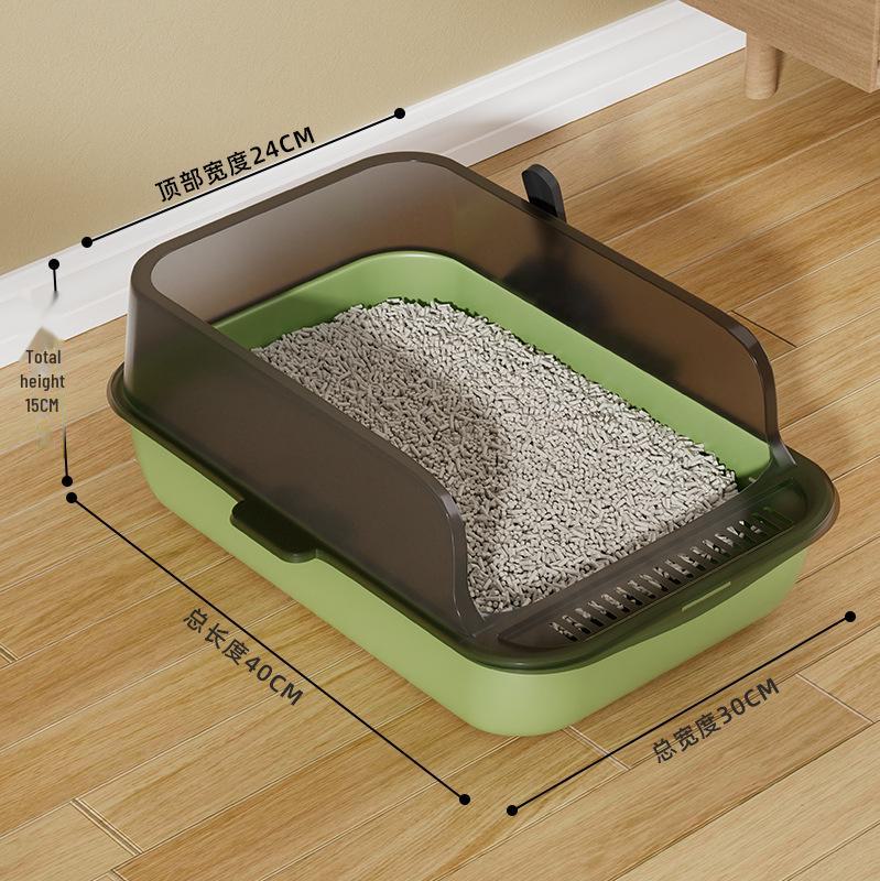 Large High-Fence Semi-Enclosed Splash-Proof Cat Litter Box