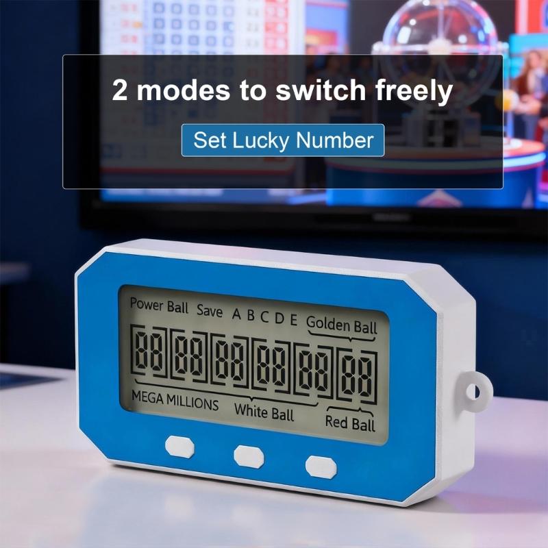 Handheld Lottery Number Chooser with LCD Screen, Front Key Control and Small Carry Size, Portable Number Choice Machine for Daily Reading Use