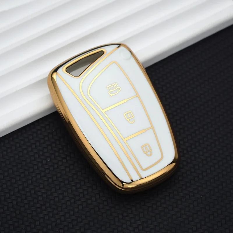 

TPU Shell Fob For Hyundai Grandeur HG Sedan Genesis G80 Santa Fe 3DM Grand SantaFe IX45 EQUUS Azera Remote Key Case Cover Holder