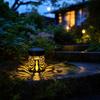 Solar Lantern Outdoor Garden Light Butterfly Pattern Solar Wall Hanging Lamp Metal Frame Decorative Solar Powered Patio Lighting
