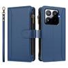 Pro Xiaomi 15T Pro Kožené pouzdro 9 přihrádek na karty Peněženka na zip Stojánek Kryt na telefon s poutkem na zápěstí