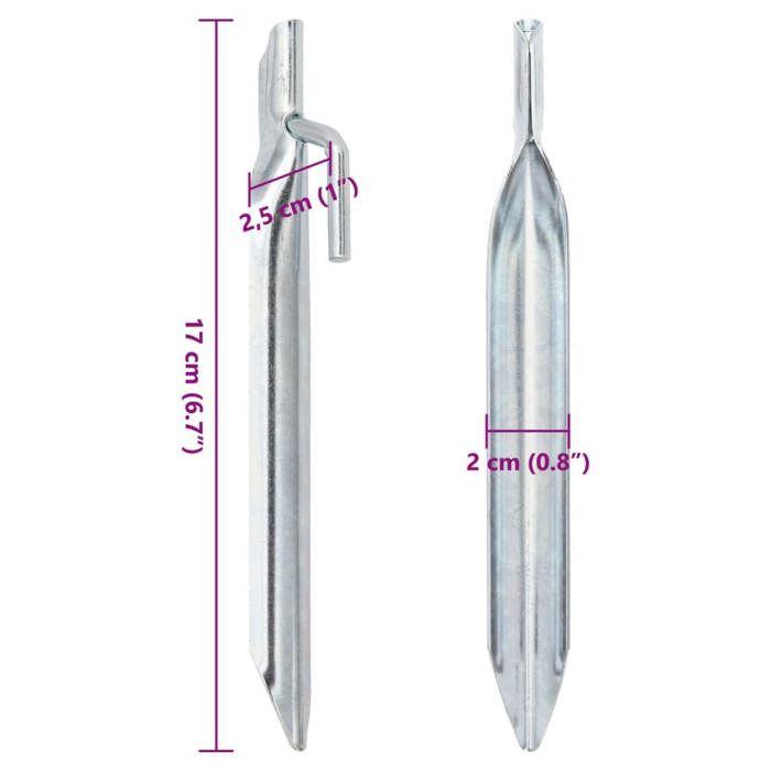 VidaXL Piquets de tente 24pcs en forme de V 17cm Ø20mm acier galvanisé, piquet de sol, ancrage au sol, piquet de camping 4009351