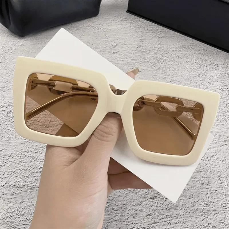 Fashion Oversized Sunglasses Woman Designer Vintage Square Sun Glasses Female Big Frames Shades Uv400 Oculos De Sol 1PC